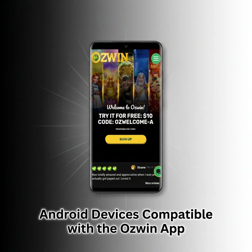Android phone running the Ozwin app