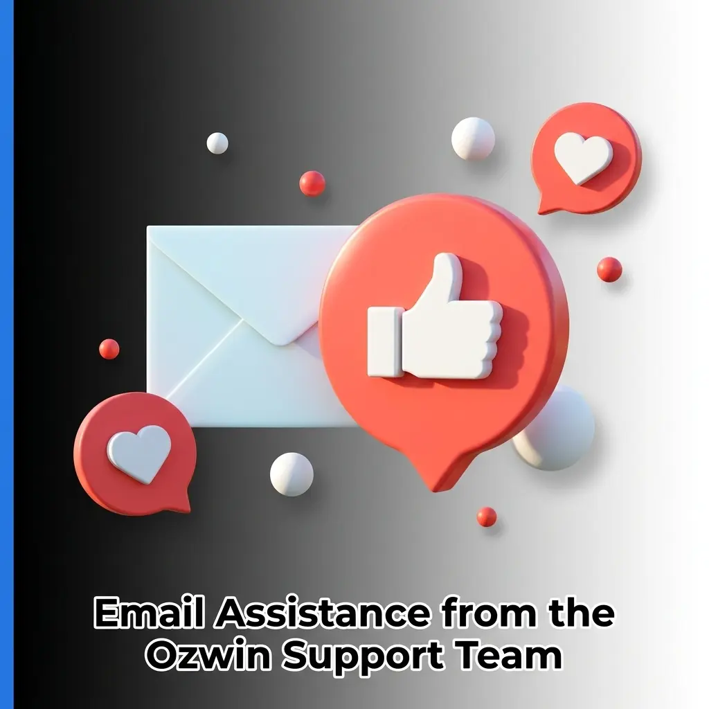Ozwin support team responding to an email enquiry
