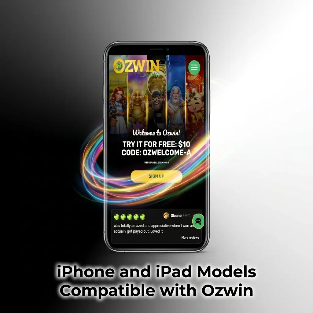 iPhone running the Ozwin app