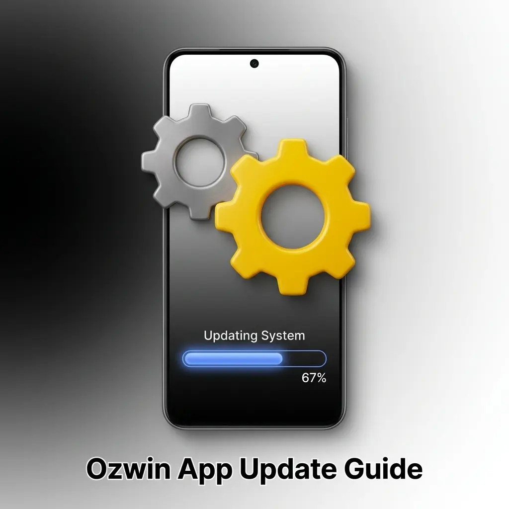 Ozwin app update screen showing new build notice