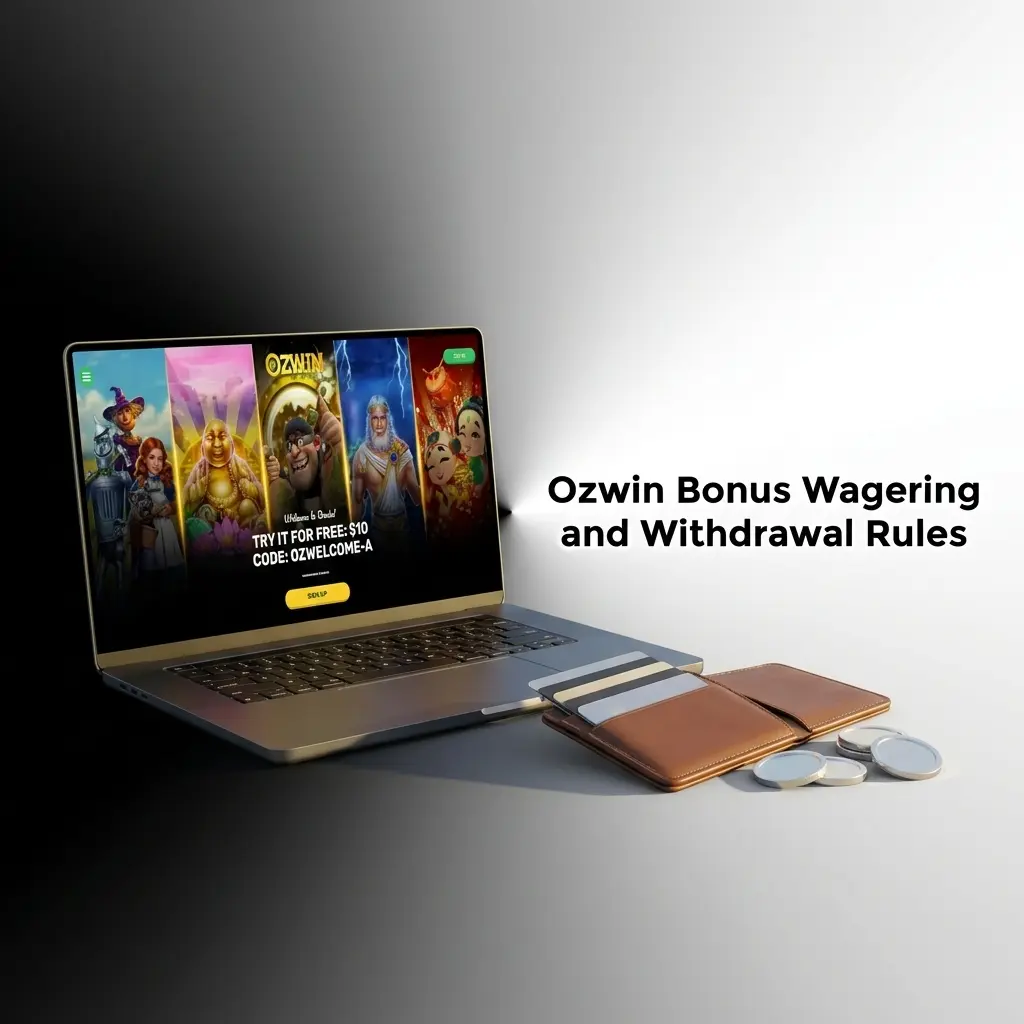 Ozwin bonus wagering and withdrawal rules illustration