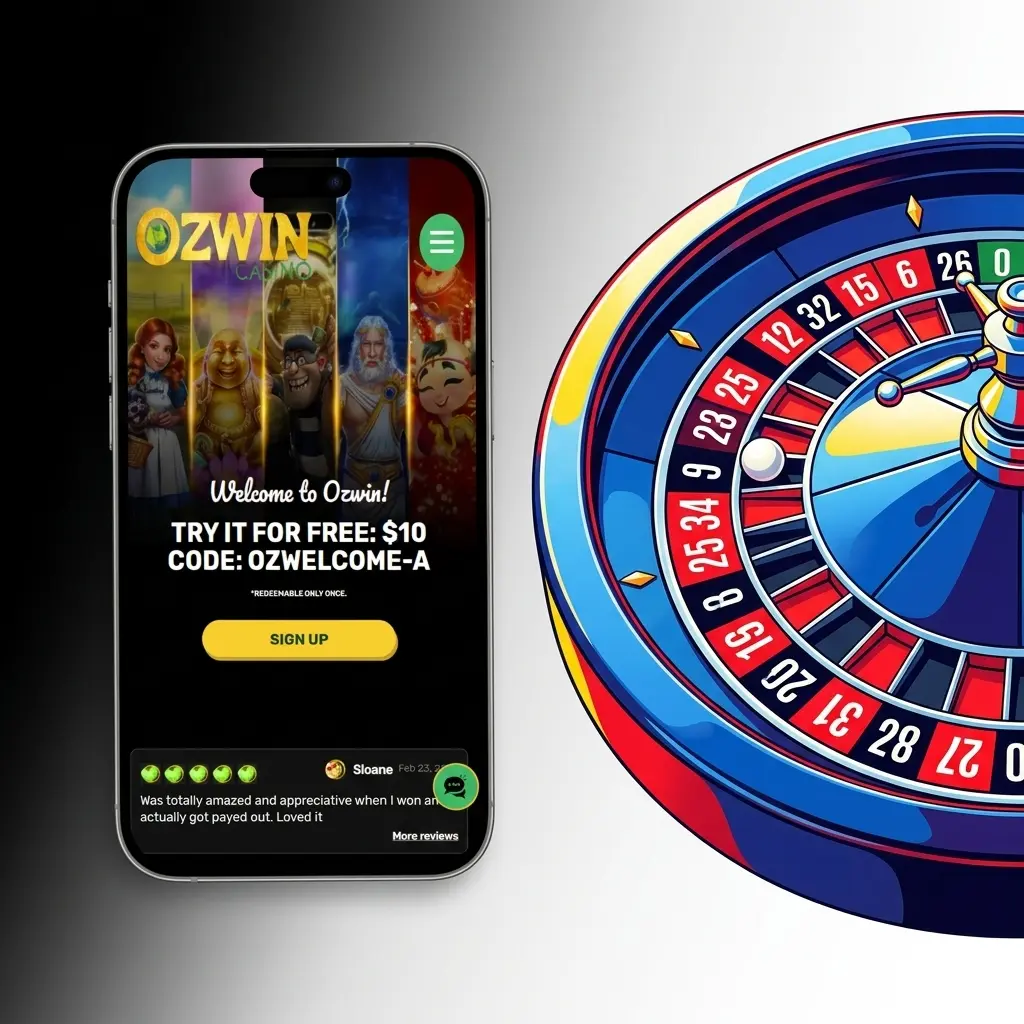 Ozwin Casino app showing live tables and casino lobby