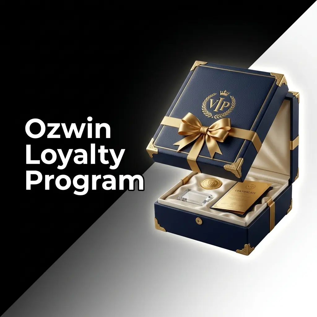 Ozwin VIP loyalty tier badges from Bronze to Diamond