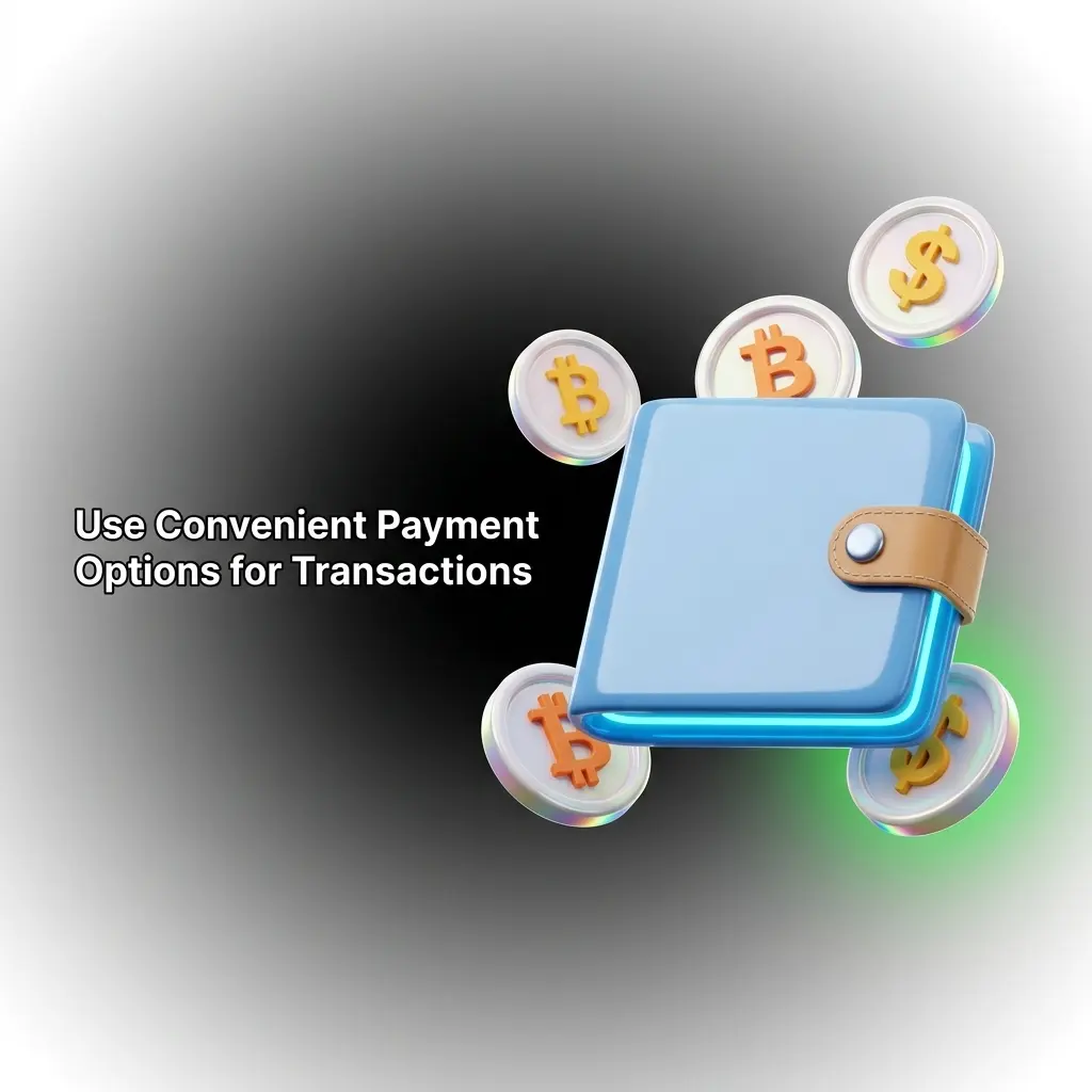 Payment method logos including Visa, Mastercard, and Bitcoin